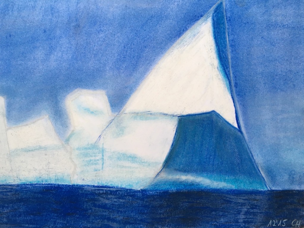 Eisberge, Pastellkreide, DIN A3 (Dez. 2015)