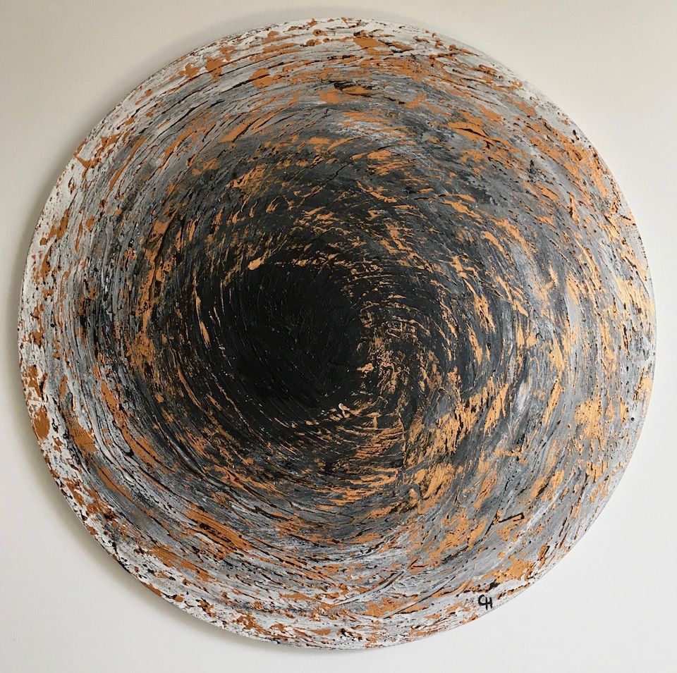 Acrylic, abstract, "Inside Out", Spachteltechnik, Leinwand 70cm (CH Juli 2016)